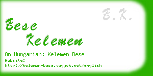 bese kelemen business card